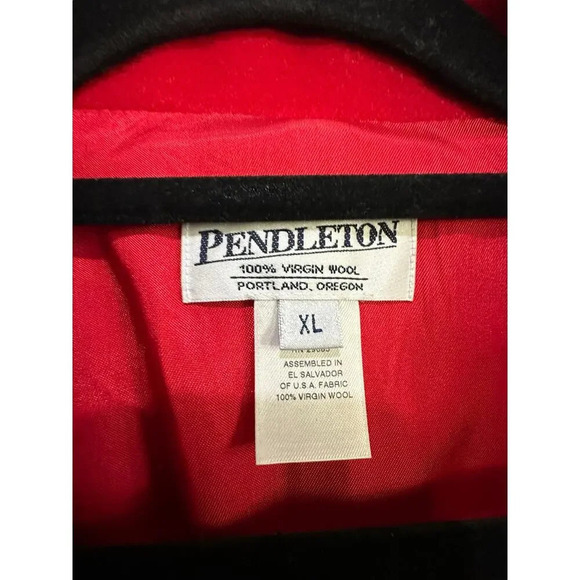 Pendleton Red 100% Virgin Wool Pea Coat Size XL - Picture 6 of 12